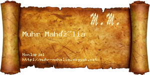 Muhr Mahália névjegykártya